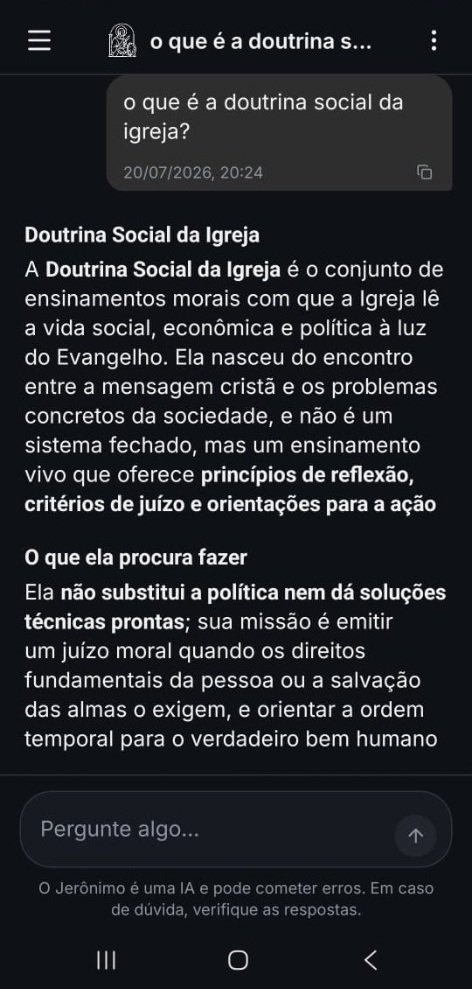 Chat do Jerônimo explicando a Doutrina Social da Igreja